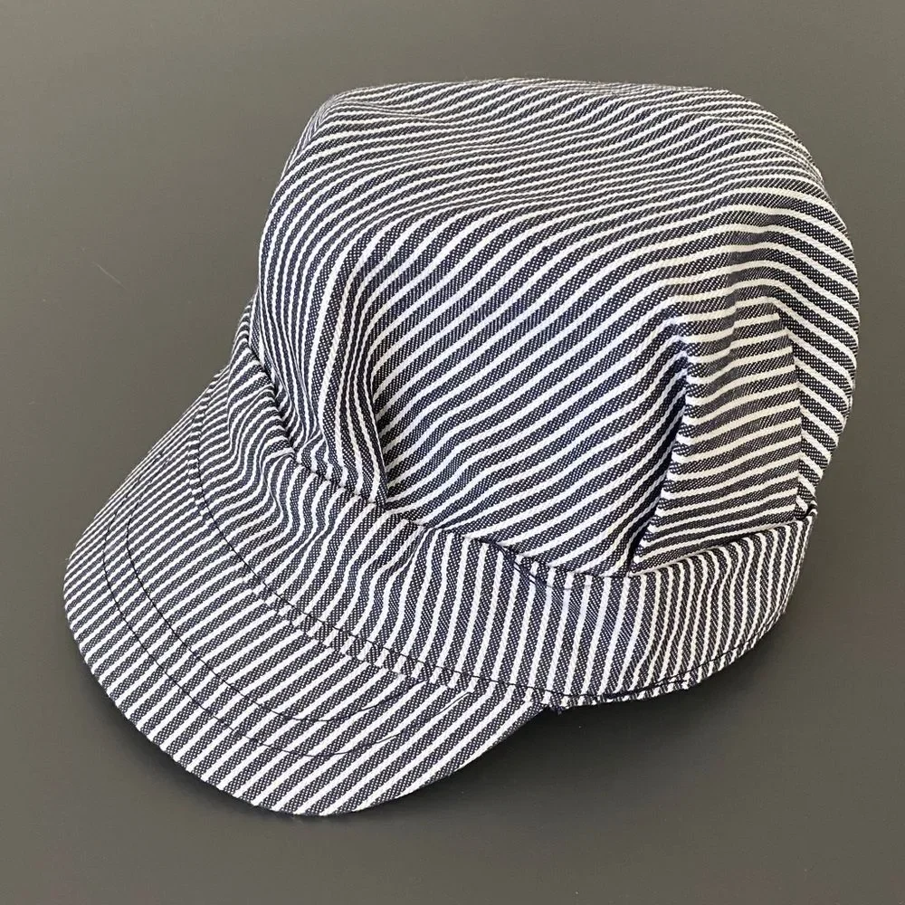 Toys”R”Us Imaginarium Youth Train Conductor Hat Cap Railroad Stretch Fit Striped